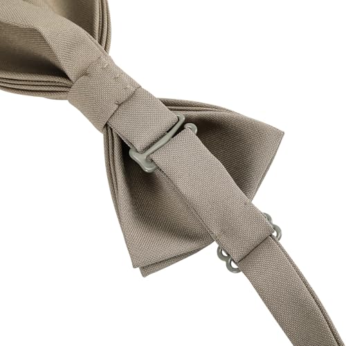 WELROG Classic Pre-Tied Bow Tie for Children & Adults Solid Color Adjustable Bowtie(Khaki) - Image 4