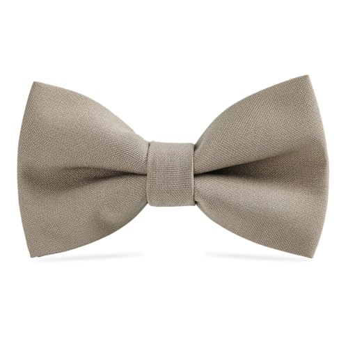 WELROG Classic Pre-Tied Bow Tie for Children & Adults Solid Color Adjustable Bowtie(Khaki) - Image 1