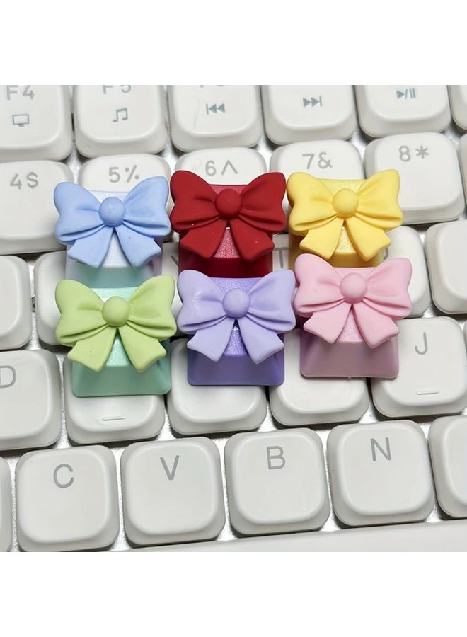 Green Mechanical Keyboard Keycap Creative Bowknot Design OEM Profile Computer Accessory - Image 1