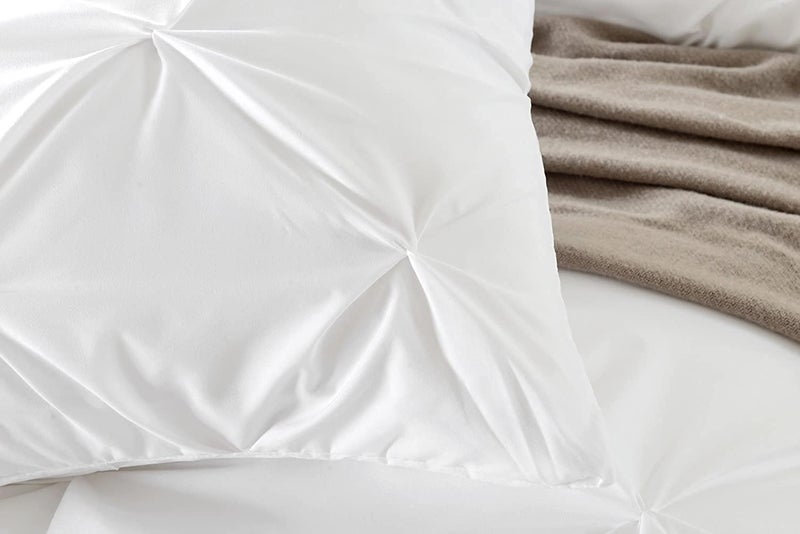 Crown Collection Pinch Plated/Pintuck White Pillow Shams Set of 2 - Luxury 600 Thread Count 100% Egyptian Cotton Cushion Cover Euro Size Decorative Pillow Cover Tailored Poplin European Pillow Sham Euro 26'' x 26'' - Image 3