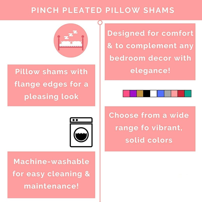 Crown Collection Pinch Plated/Pintuck White Pillow Shams Set of 2 - Luxury 600 Thread Count 100% Egyptian Cotton Cushion Cover Euro Size Decorative Pillow Cover Tailored Poplin European Pillow Sham Euro 26'' x 26'' - Image 5