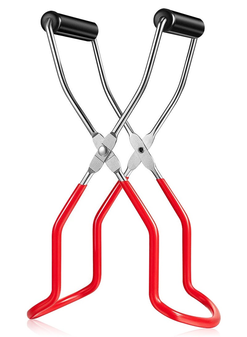 Canning Jar Lifter Tongs with Grip Handle, Stainless Steel Jar Lifter Safe and Secure Grip, Anti-Scalding ,Anti-Slip with Wide-Mouth Clip Universal for Kitchen Restaurant-Red - Image 1