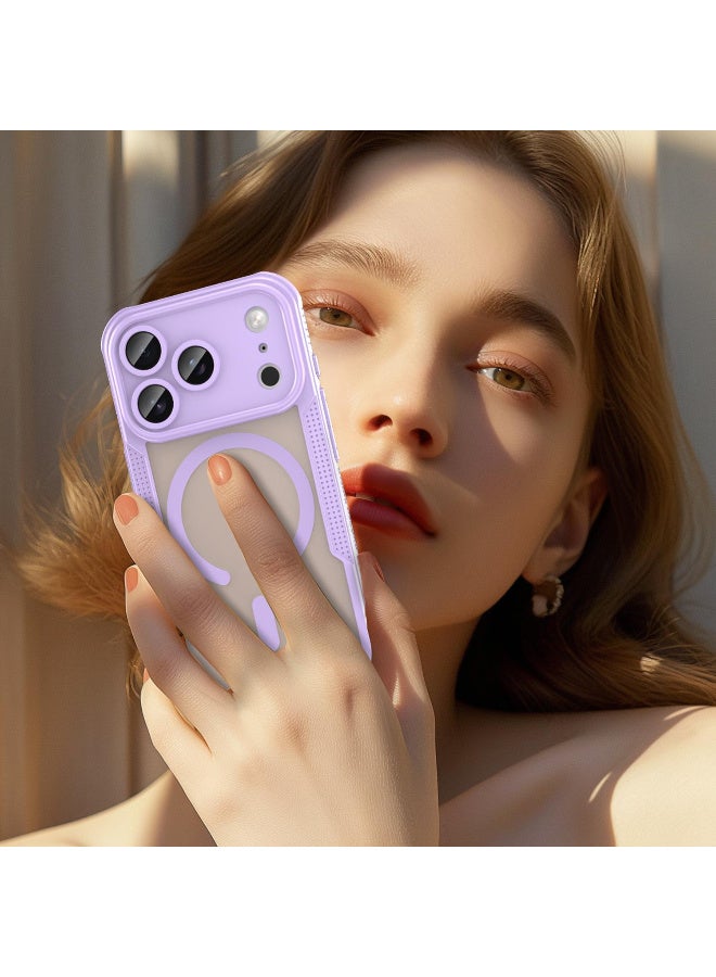 Cover For iPhone 17 Pro Max MagSafe Magnetic Phone Case Raised edges around the screen and camera lens help prevent scratches - Purple - Image 3