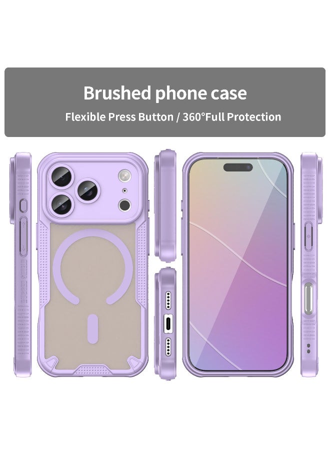 Cover For iPhone 17 Pro Max MagSafe Magnetic Phone Case Raised edges around the screen and camera lens help prevent scratches - Purple - Image 2