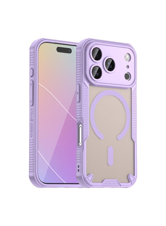 Cover For iPhone 17 Pro Max MagSafe Magnetic Phone Case Raised edges around the screen and camera lens help prevent scratches - Purple - Image 1