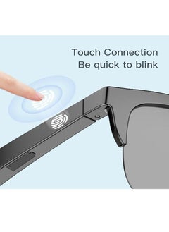 ماركة غير محددة Smart Glasses Open Ear Bluetooth Sunglasses 5.3 Bluetooth Smart Sunslasses Touch Control Music Calling with UV Filtered Lenses Storage Case  - Image 4
