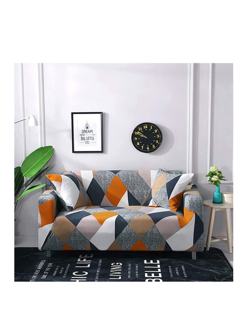 كابتن تيك غطاء أريكة قابل للتمدد ، أغطية أريكة من القماش المطبوع ، أغطية أريكة منسوجة ، واقي أريكة غير ، واقي أثاث قابل للغسل لغرفة النوم ، واقي عالمي (3 مقاعد ، مكعب روبيك 75 * 90.5 بوصة) - Image 2