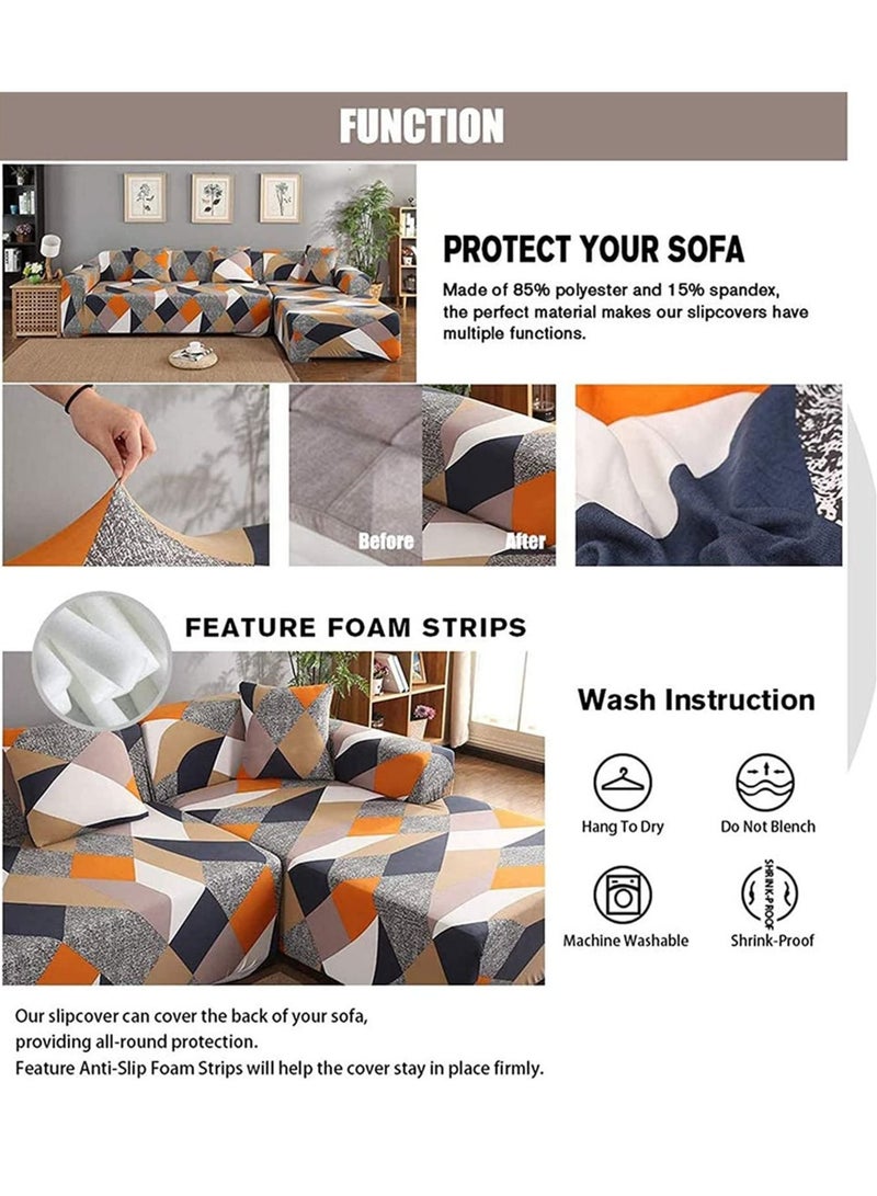 كابتن تيك غطاء أريكة قابل للتمدد ، أغطية أريكة من القماش المطبوع ، أغطية أريكة منسوجة ، واقي أريكة غير ، واقي أثاث قابل للغسل لغرفة النوم ، واقي عالمي (3 مقاعد ، مكعب روبيك 75 * 90.5 بوصة) - Image 4