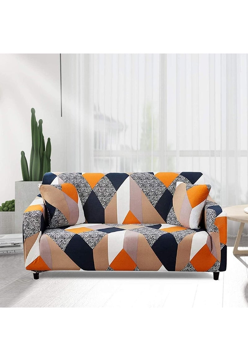 كابتن تيك غطاء أريكة قابل للتمدد ، أغطية أريكة من القماش المطبوع ، أغطية أريكة منسوجة ، واقي أريكة غير ، واقي أثاث قابل للغسل لغرفة النوم ، واقي عالمي (3 مقاعد ، مكعب روبيك 75 * 90.5 بوصة) - Image 5