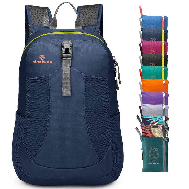 sinotron Lightweight Packable Backpack, Small Foldable Hiking Backpack Day Pack for Travel Camping Outdoor Vacation (Dark blue) - Image 1