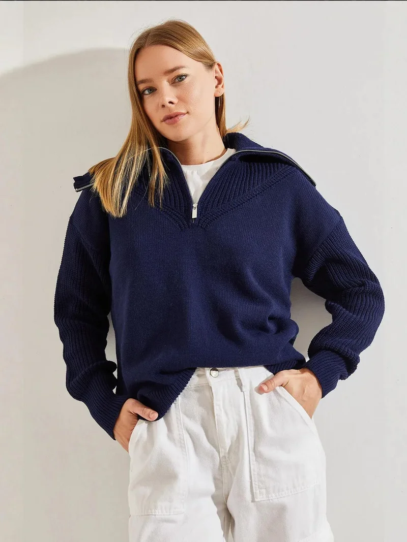 بيانكو لوتشي بلوفر محبوك بياقة بسحاب من لوتشي