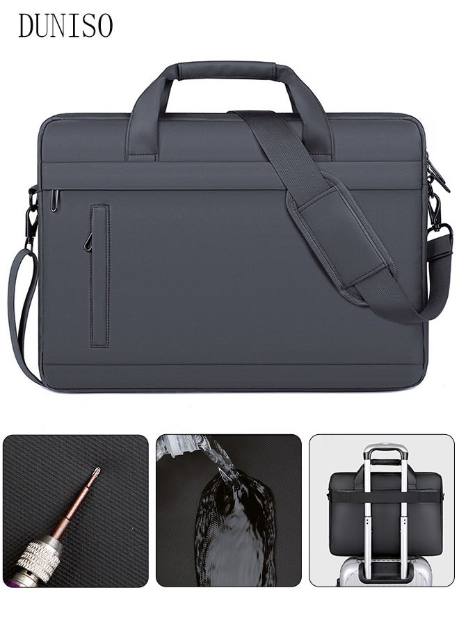 DUNISO 15.6 Inch Laptop Bag Lightweight Computer Bag Travel Business Handbag Briefcase Water Resistance Shoulder Messenger Bag CRossbody Bag for Men and Women Work Office  - Image 1