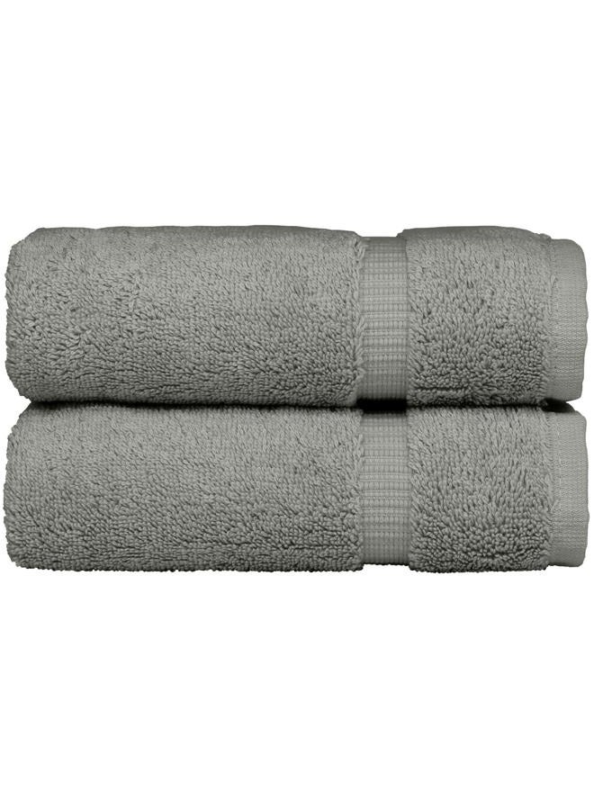 BC BARE COTTON Monogrammed Hand Towel, Personalized Gift, 16 x 30 Inches - Set of 2 - Silver Embroidered Towel - Extra Absorbent 100% Turkish Cotton- Soft Terry Finish - for Bathroom, Kitchen and Spa- Script J Gray - Image 4