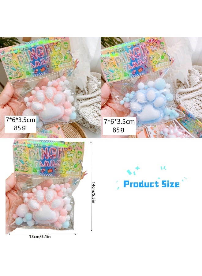 ماكدو 2 قطعة ألعاب إسكويشي، ألعاب ضغط بمخالب القطط لتخفيف الضغط، ألعاب تخفيف الضغط مصنوعة يدويًا فائقة النعومة للبالغين والأطفال (وردي وأزرق) - Image 2