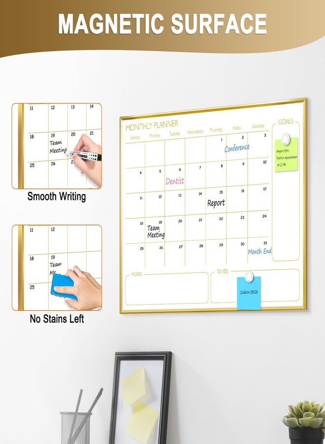 QUEENLINK Dry Erase Calendar Whiteboard for Wall, 24'' x 18'' Monthly White Board Planner with Gold Frame, Magetic Hanging Wipe Board for Home Office School Dorm - Image 5