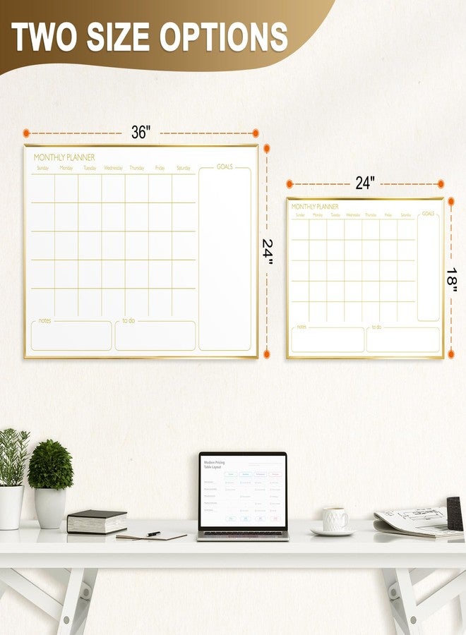 QUEENLINK Dry Erase Calendar Whiteboard for Wall, 24'' x 18'' Monthly White Board Planner with Gold Frame, Magetic Hanging Wipe Board for Home Office School Dorm - Image 4