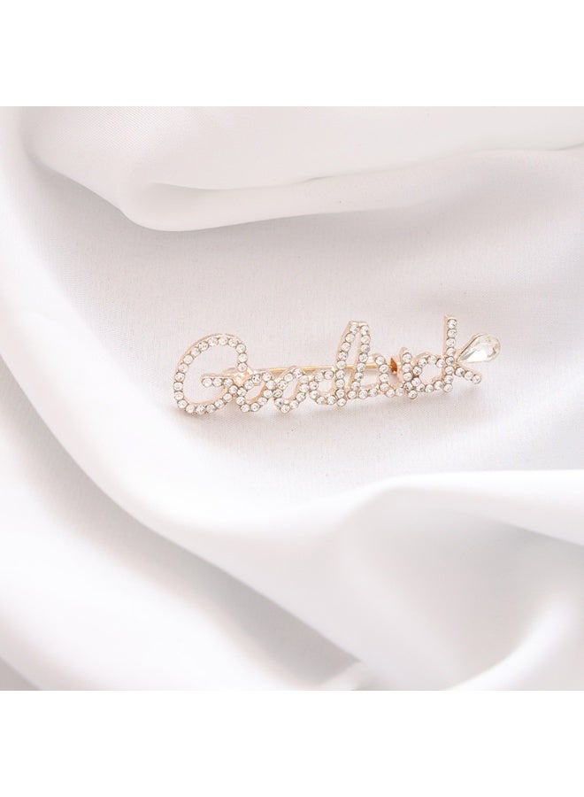 Mark Fairwhale High End Temperament Sparkling Diamond English Letter Brooch 