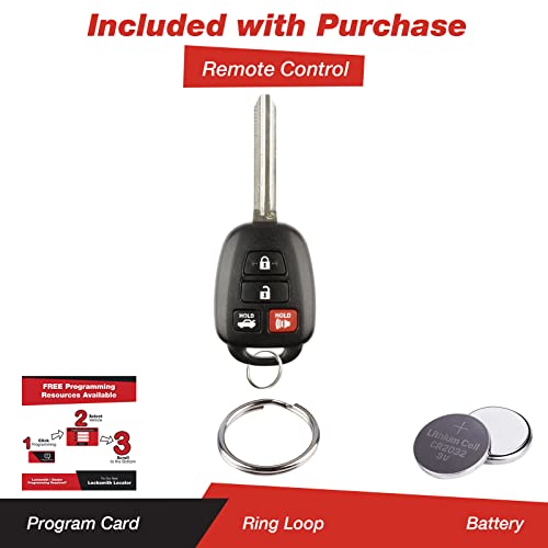 KeylessOption New Keyless Entry Remote Key Fob for 2012-2014 Toyota Camry (HYQ12BDM 4BTN G) - Image 2