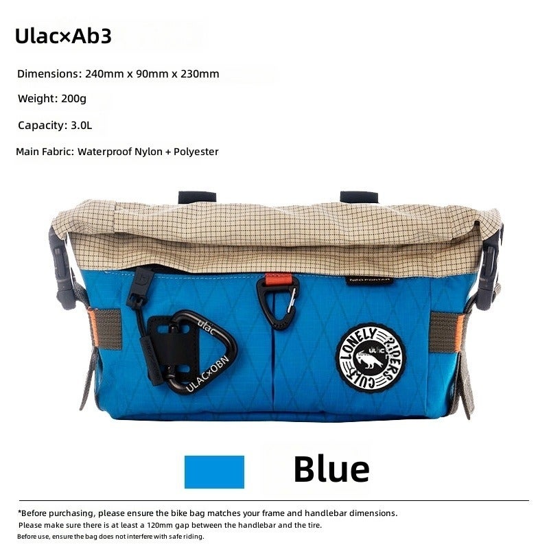 ULAC New Bicycle Handlebar Bag Waterproof Road Bike Front Frame Bag Multi-functional Portable Color Block Design