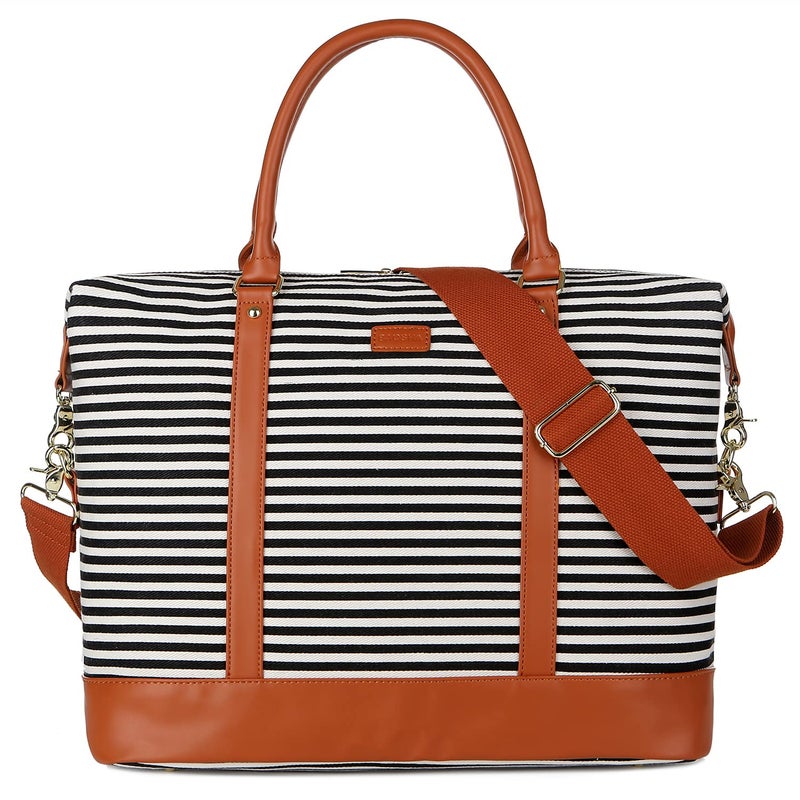 BAOSHA HB28 Ladies Women Canvas Travel Weekender Bag Overnight Carryon Duffel Tote Bag