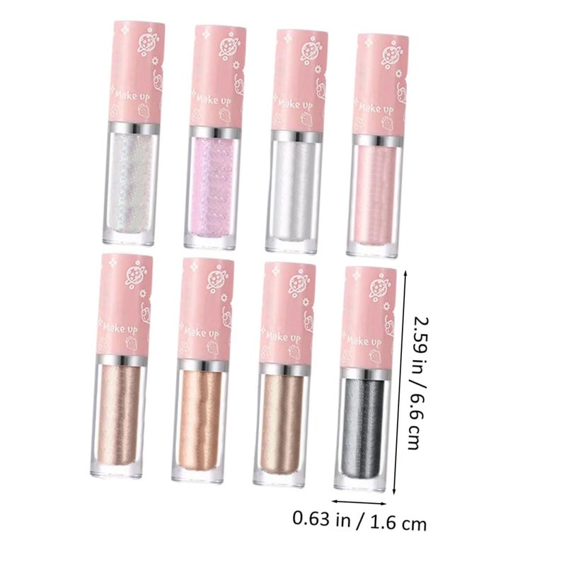 8pcs Glitter Liquid Eyeshadow Kit Safe Lightweight Eye Makeup for Women Girls Sparkly Eye Shadow Sticks for Unique Looks for All Skin Types - Image 2