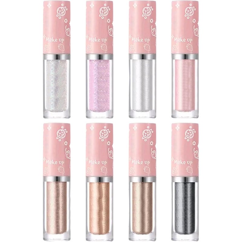 8pcs Glitter Liquid Eyeshadow Kit Safe Lightweight Eye Makeup for Women Girls Sparkly Eye Shadow Sticks for Unique Looks for All Skin Types - Image 1