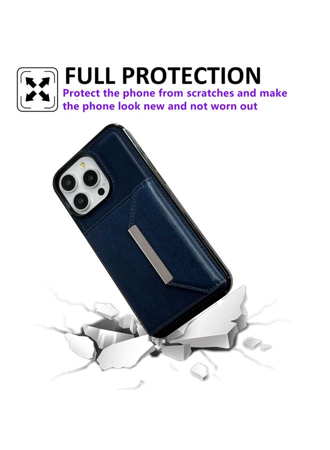 S-TOP Case For iPhone 13 Pro Solid Color Metal Buckle Card Slots Bag Phone Case - Image 5