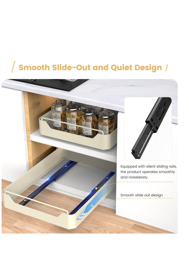 MIXDE Pull Out Cabinet Organizer, Pull Out Drawers for Cabinets, Slide Out Drawers for Kitchen Cabinets, Heavy Duty Pull Out Shelves for Pantry, Bathroom, Living Room  - Image 5