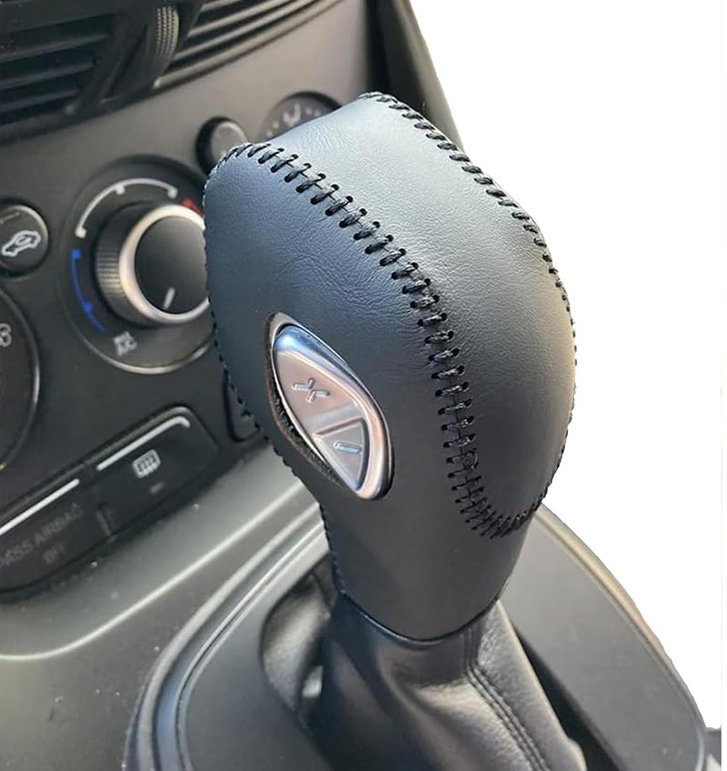 ACTOOLE Black Leather Gear Shift Knob Cover for Ford Focus 2012-2016 / Fiesta 2014-2016 / Fusion S / SE 2013-2016 / Fusion Gear Shift Cover - Image 1