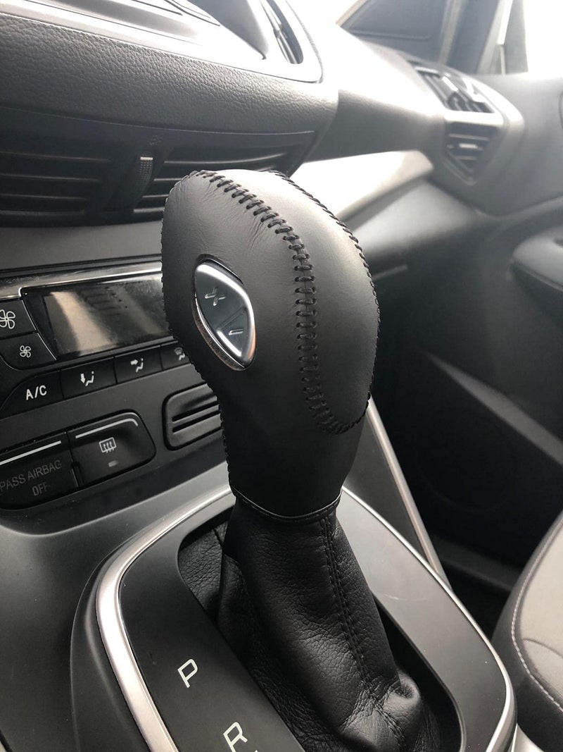 ACTOOLE Black Leather Gear Shift Knob Cover for Ford Focus 2012-2016 / Fiesta 2014-2016 / Fusion S / SE 2013-2016 / Fusion Gear Shift Cover - Image 3
