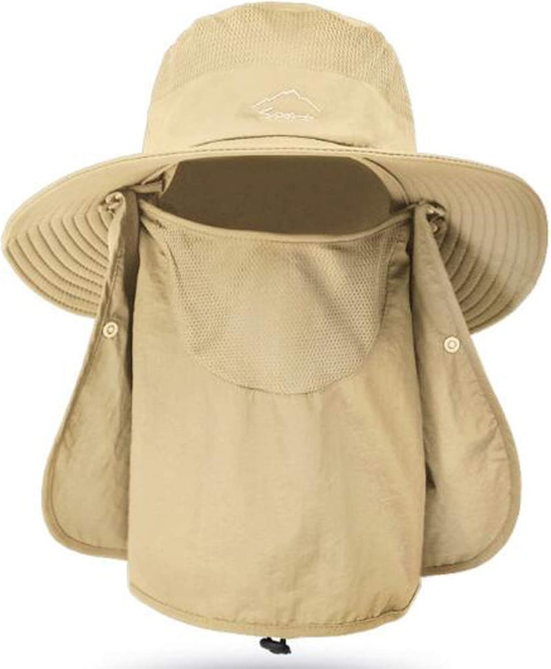 Outrip Fishing Hat for Men & Women, Outdoor UV Sun Protection Wide Brim Hat with Face Cover & Neck Flap - Image 1