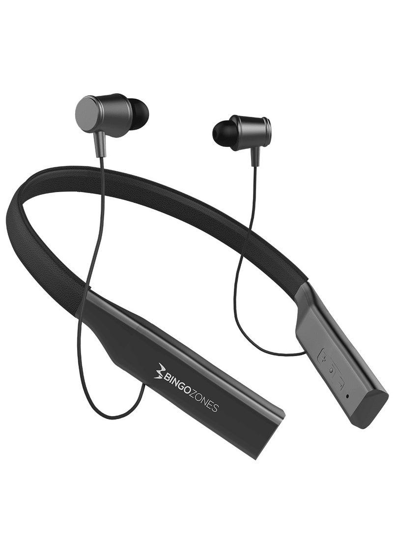 بينغو سماعات رأس بلوتوث Bingozones N3 حول الرقبة - أسود - Image 2