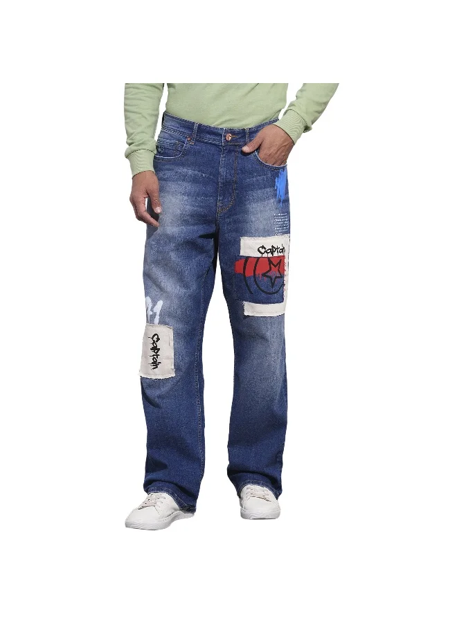 Being Human Mens Mid Tone Anti Fit Denims