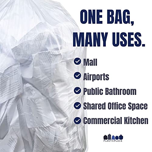 Plasticplace 40-45 Gallon Trash Bags │16 Microns │ Clear Heavy Duty Garbage Can Liners │ 40" x 48" (250 Count) - Image 4