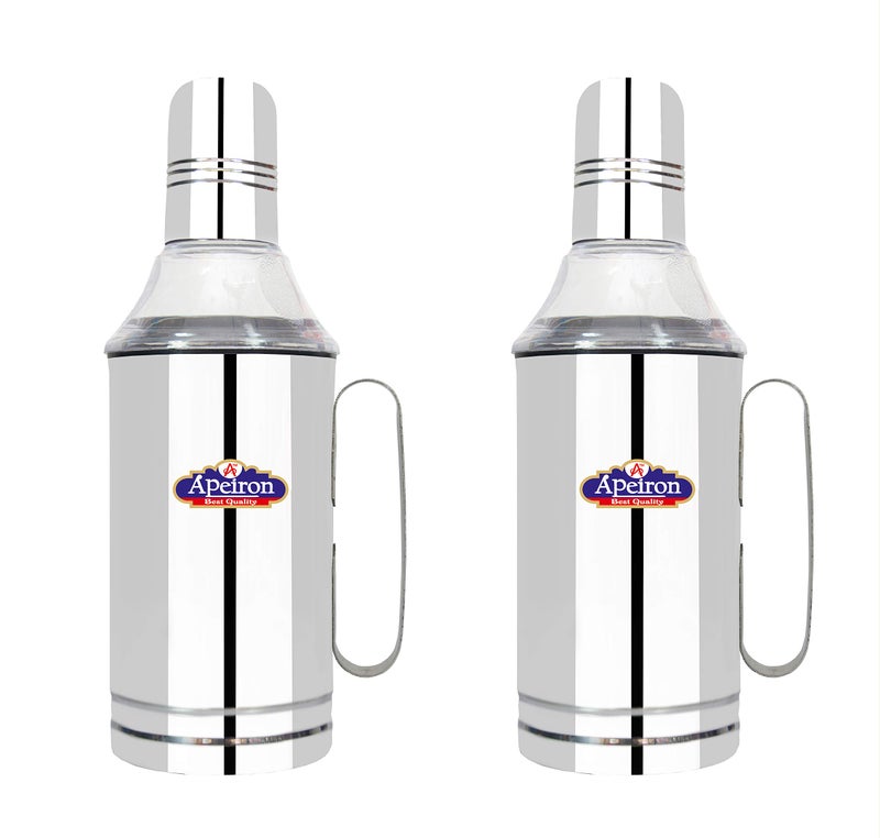 Apeiron Stainless Steel Nozzle Oil Dispenser with Handle Pack of 2 (750ml Each) - Image 1