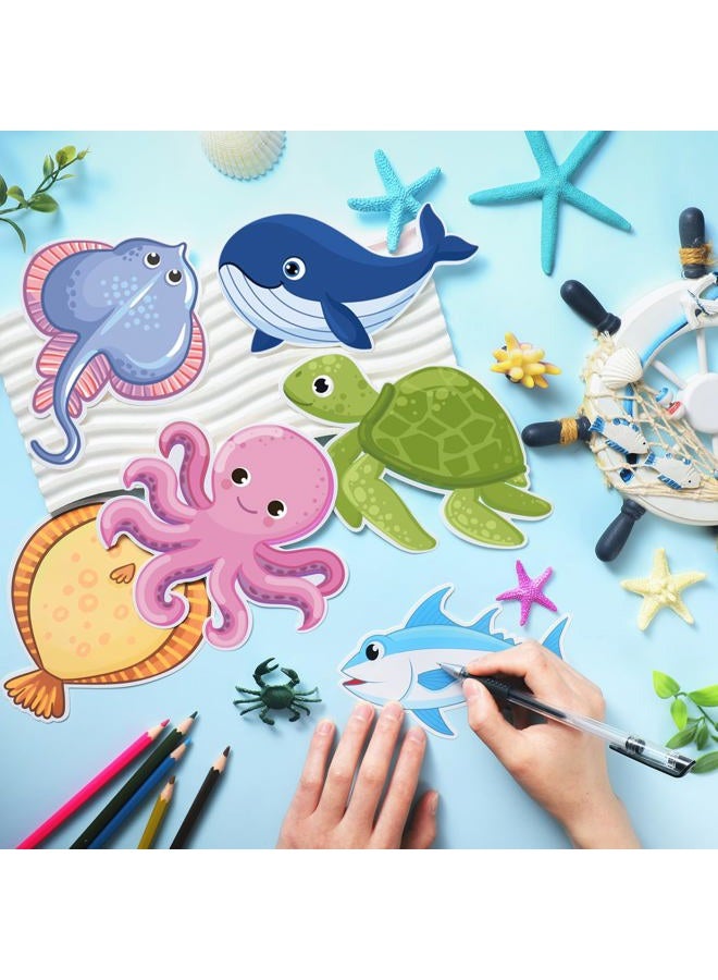 Nezyo 200 Pcs Sea Life Cut Outs with 400 Glue Points Ocean Coral Sea Turtle Tropical Fish Cutouts Ocean Themed Party Decorations Sea Animal Accents for School Classroom Bulletin Board Decoration - Image 3