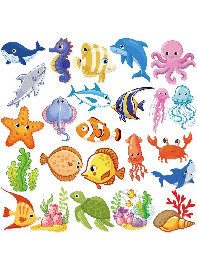 Nezyo 200 Pcs Sea Life Cut Outs with 400 Glue Points Ocean Coral Sea Turtle Tropical Fish Cutouts Ocean Themed Party Decorations Sea Animal Accents for School Classroom Bulletin Board Decoration - Image 1