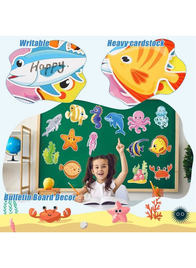 Nezyo 200 Pcs Sea Life Cut Outs with 400 Glue Points Ocean Coral Sea Turtle Tropical Fish Cutouts Ocean Themed Party Decorations Sea Animal Accents for School Classroom Bulletin Board Decoration - Image 5