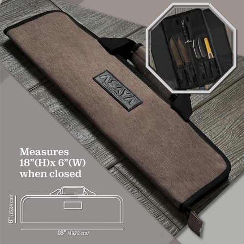 Asaya Chef Knife Roll Bag - 12 Pockets for Knives and Kitchen Utensils - Lightweight, Durable, and Stain Resistant Nylon - Perfect for the Traveling Chef - Knives not Included - Image 3