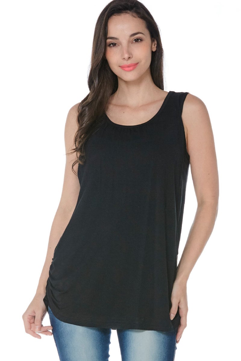 Smallshow Women's Maternity Nursing Tank Tops Breastfeeding Clothes 3-Pack Large Army Green-Black-Orange - Image 3