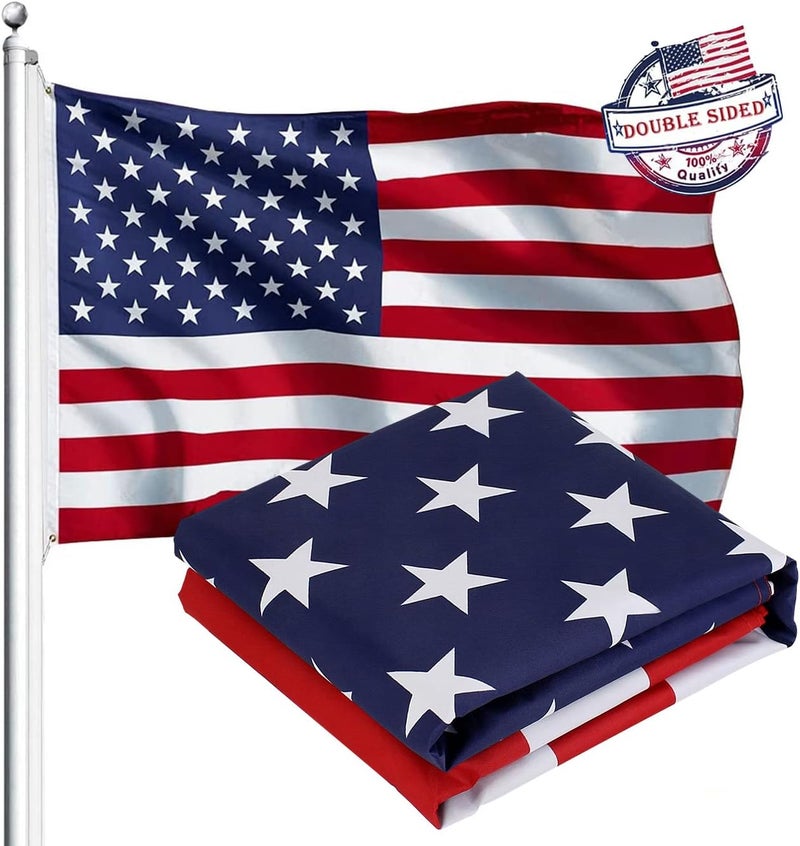 TONOS American Flag, Double Sides Priting US Flag 3x5 Ft- Upgrade 3-Ply Longest Lasting USA Flag. Heavy-Duty American Flags with Vivid Color and Brass Grommet for Outdoor & Indoor, Fade & UV Protected - Image 2