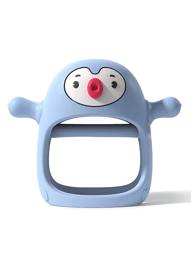 Silicone Teething Toy For Babies, 0 - 6 Month, Penguin, Light Blue