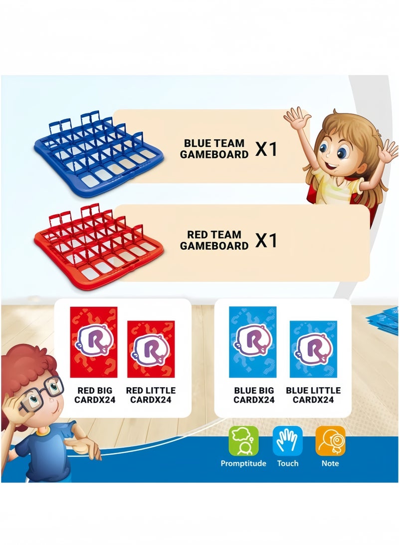 Interesting puzzle game "Guess Who?" Classic Arabic children's and adult board game (English characters) with cute keychains as a gift - Image 2