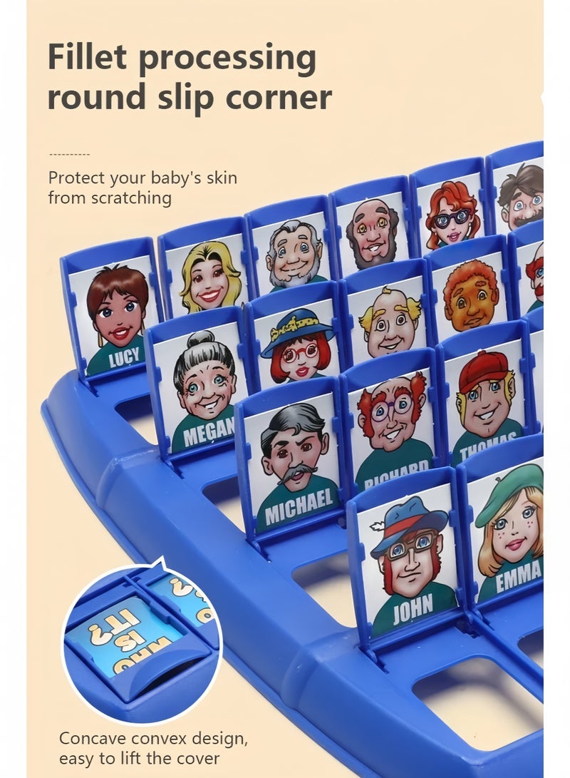 Interesting puzzle game "Guess Who?" Classic Arabic children's and adult board game (English characters) with cute keychains as a gift - Image 5
