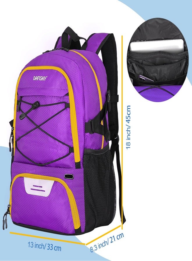DAFISKY Basketball Backpack with Ball Compartment - Large Basketball Bag with Shoes compartment Sports Equipment Bag (Purple) - Image 2