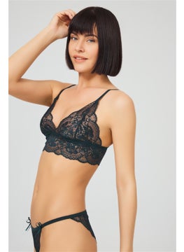 COTTONHILL Tenan Green Lace Transparent Non-Wireless Women's Bra Set  - Image 2
