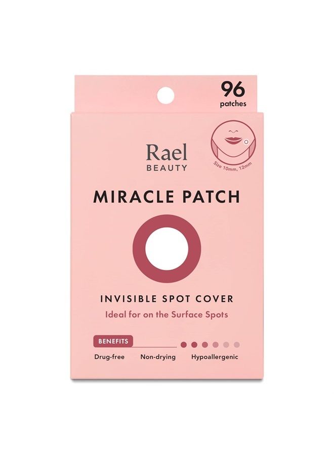 Rael Pimple Patches, Miracle Invisible Spot Cover - Hydrocolloid Acne Pimple Patches for Face, Blemishes and Zits Absorbing Patch, Breakouts Spot Treatment for Skin Care, Facial Stickers, 2 Sizes (96 - Image 1
