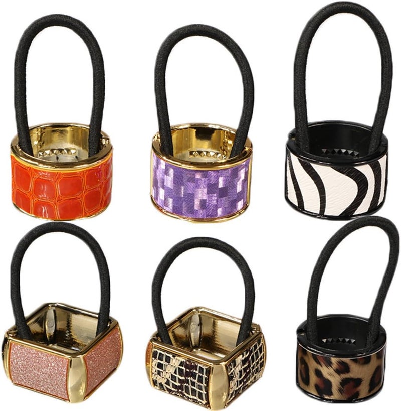 kilofly 6pc Cuff Elastic Band Ponytail Holder Hair Tie Styling Wrap Set