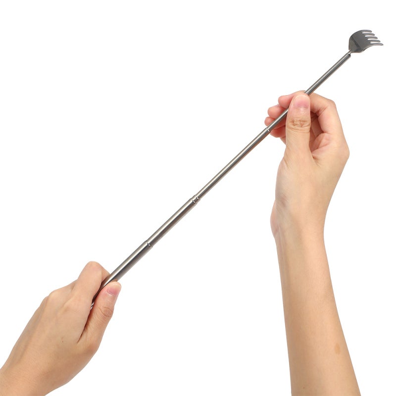 Telescopic Back Scratcher: 6.3" To 19.9" Stainless Steel, Durable Rust-proof Design - Multi-functional Itch Relief & Cat Play Tool for Home, Travel And Daily Use - Image 1