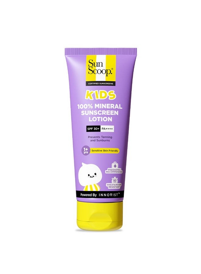 SunScoop Kids 100% Mineral Sunscreen Lotion Spf 30+ Pa++++ | Paediatrician Recommended | Prevents Tanning & Sunburn | Sweat & Water Resistant | Safe For Sensitive Skin | For 1+ Years | 75 Gm - Image 1